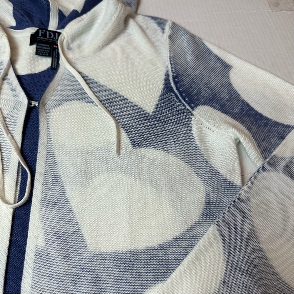 Y2K Heart Print Hooded Knit Top | Open Front Lightweight Sweater · FDJ - Picture 9 of 11